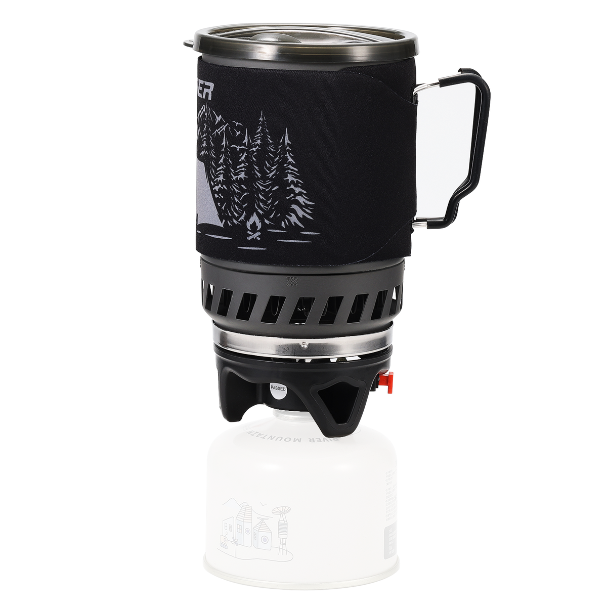 Swonder Backpacking Stove Kit - 16oz Lightweight Camping Stove With 1L Pot & Pan Support