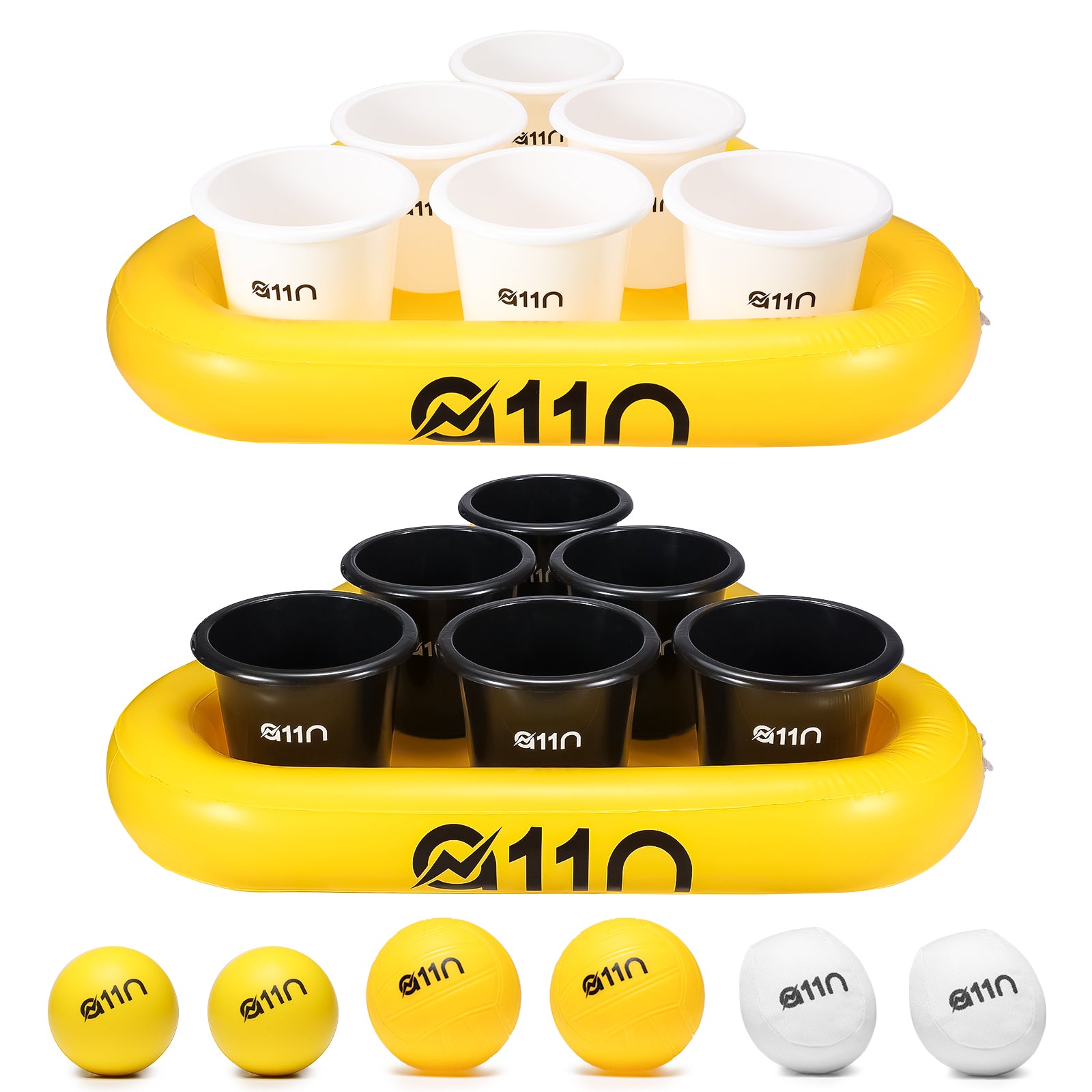 A11N Sports Bucket Toss Game Set with Inflatable Rack