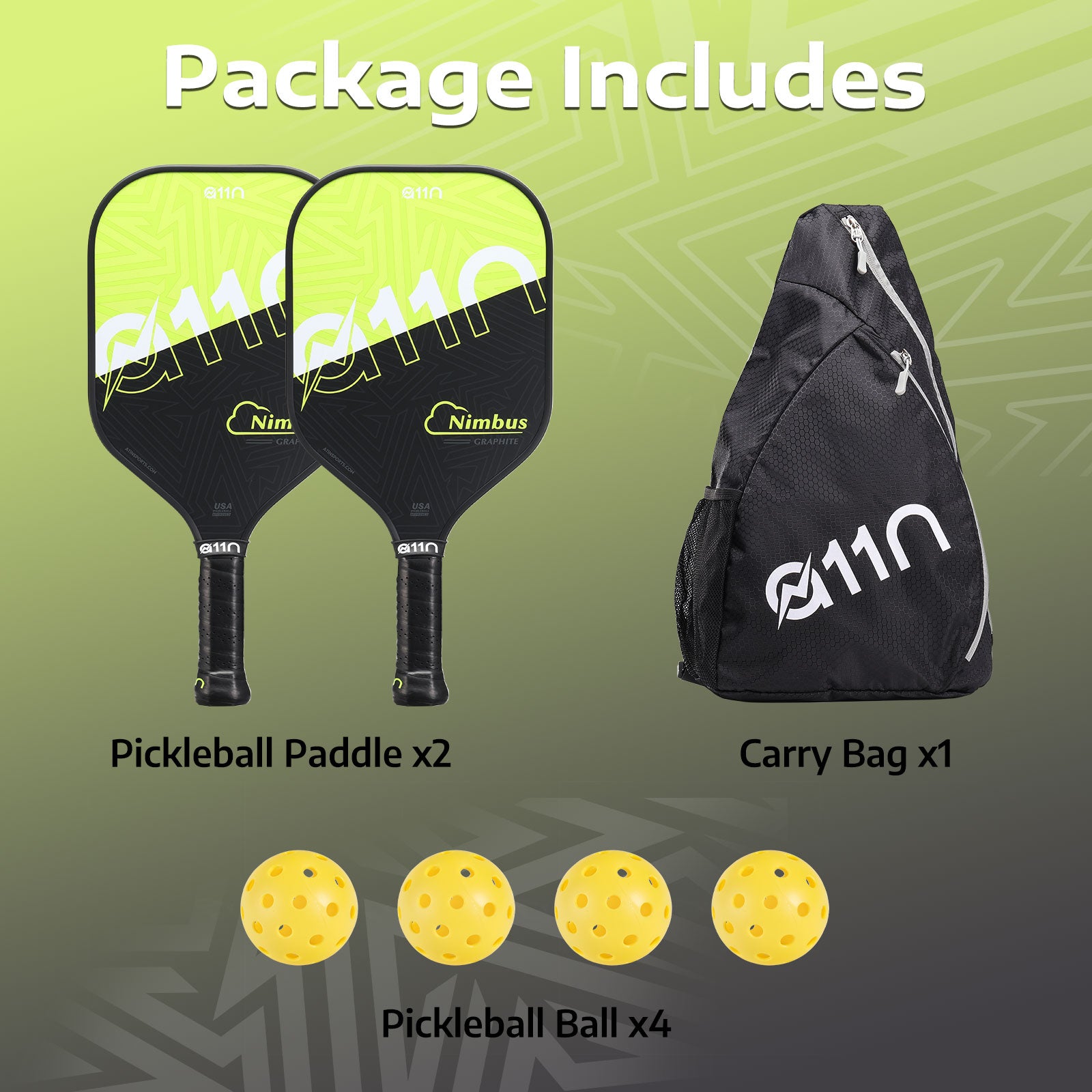 A11N Nimbus Pickleball Paddles Set