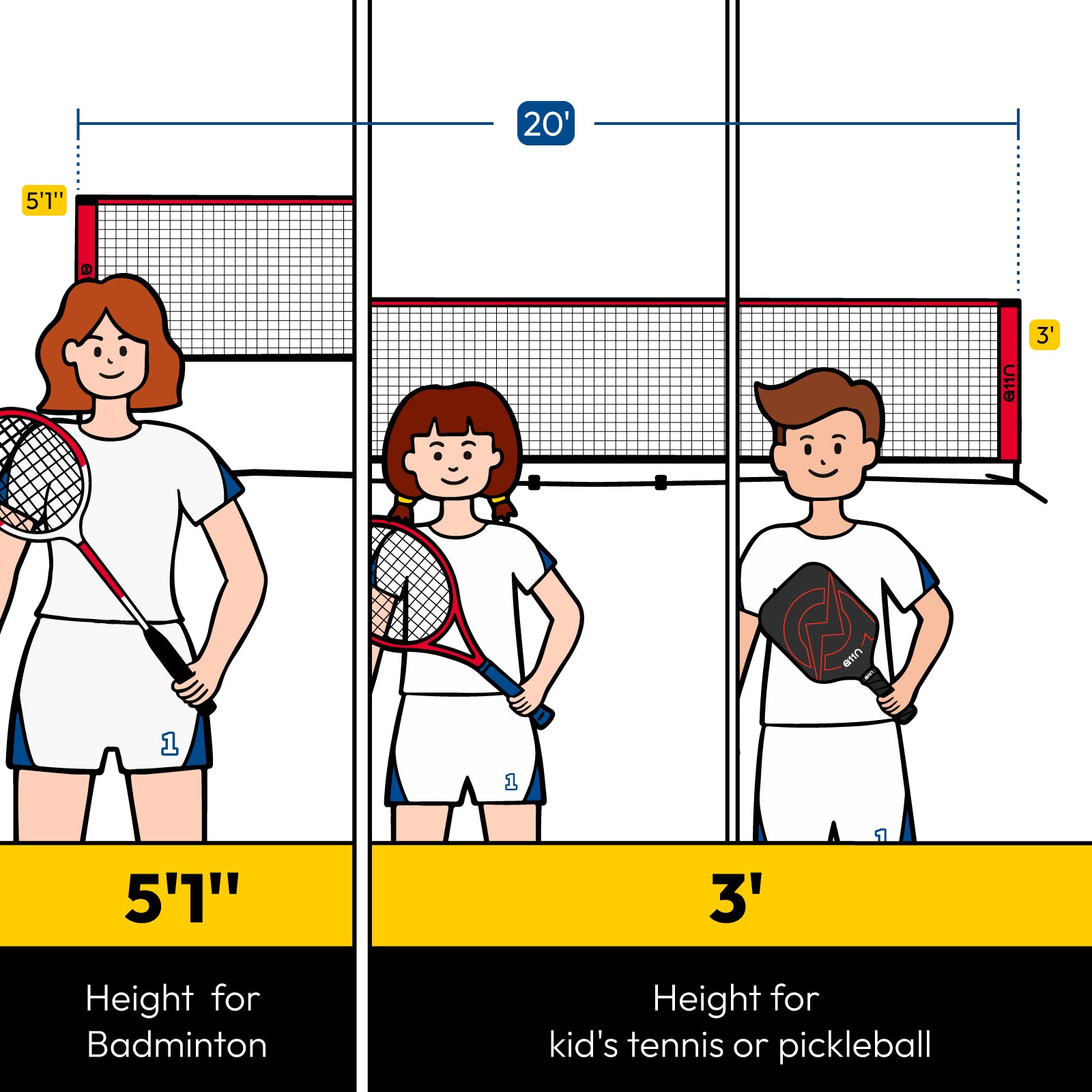 A11N Height-adjustable Portable Net