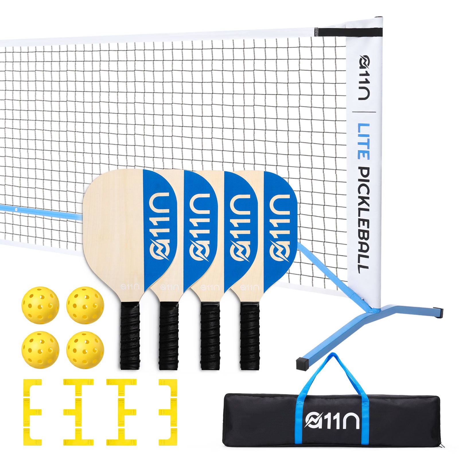 GS-22Lite Pickleball Game Set w/ Portable Net, Paddles & Balls, 22 FT
