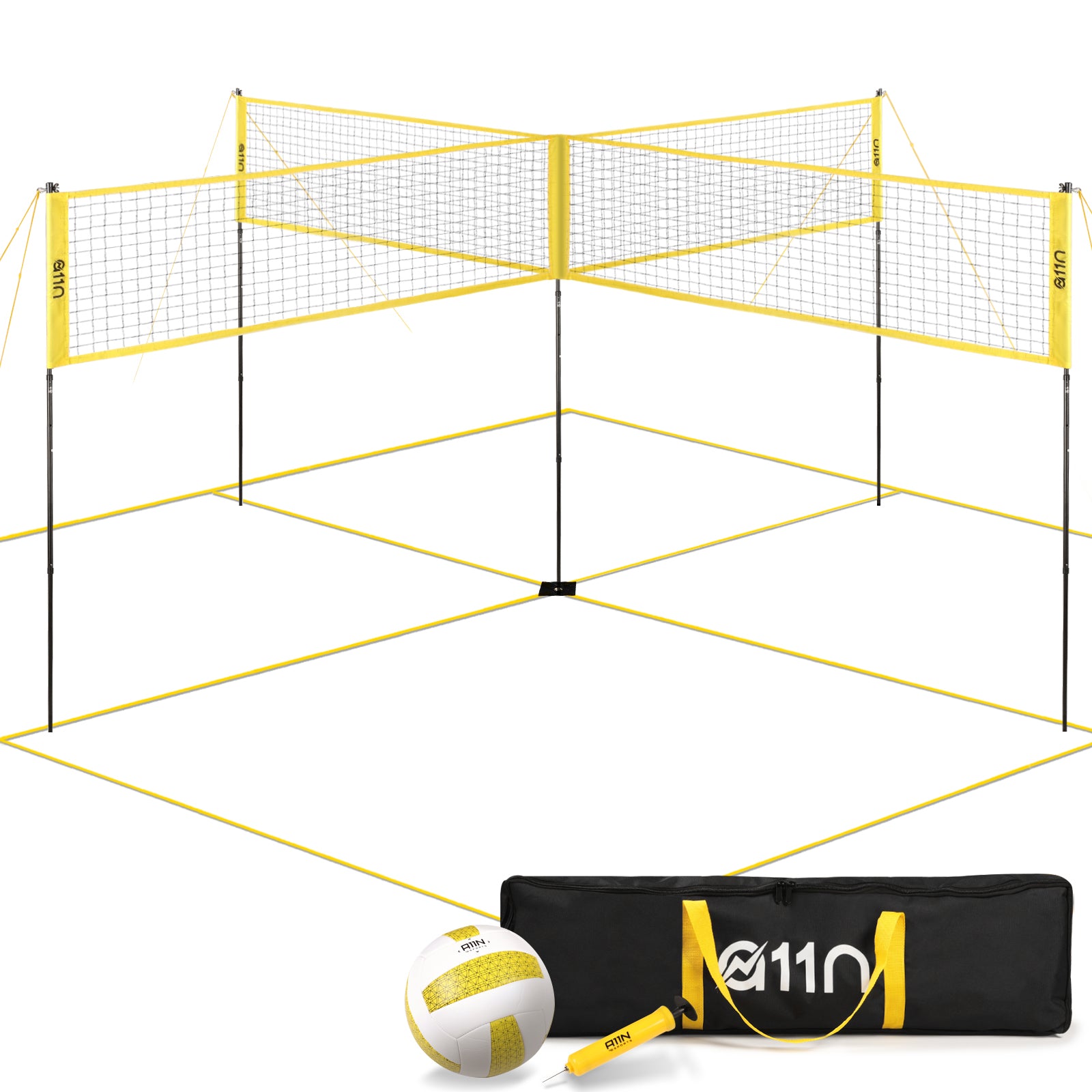 A11N SPORTS 4-Way Volleyball and Badminton Net