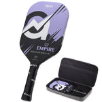 Load image into Gallery viewer, A11N Empire carbon fiber pickleball paddle purple black design with a hard EVA case 
