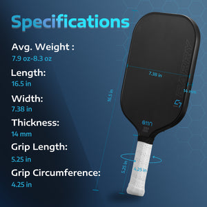 A11N Carry C7 Raw Carbon Fiber Pickleball Paddle