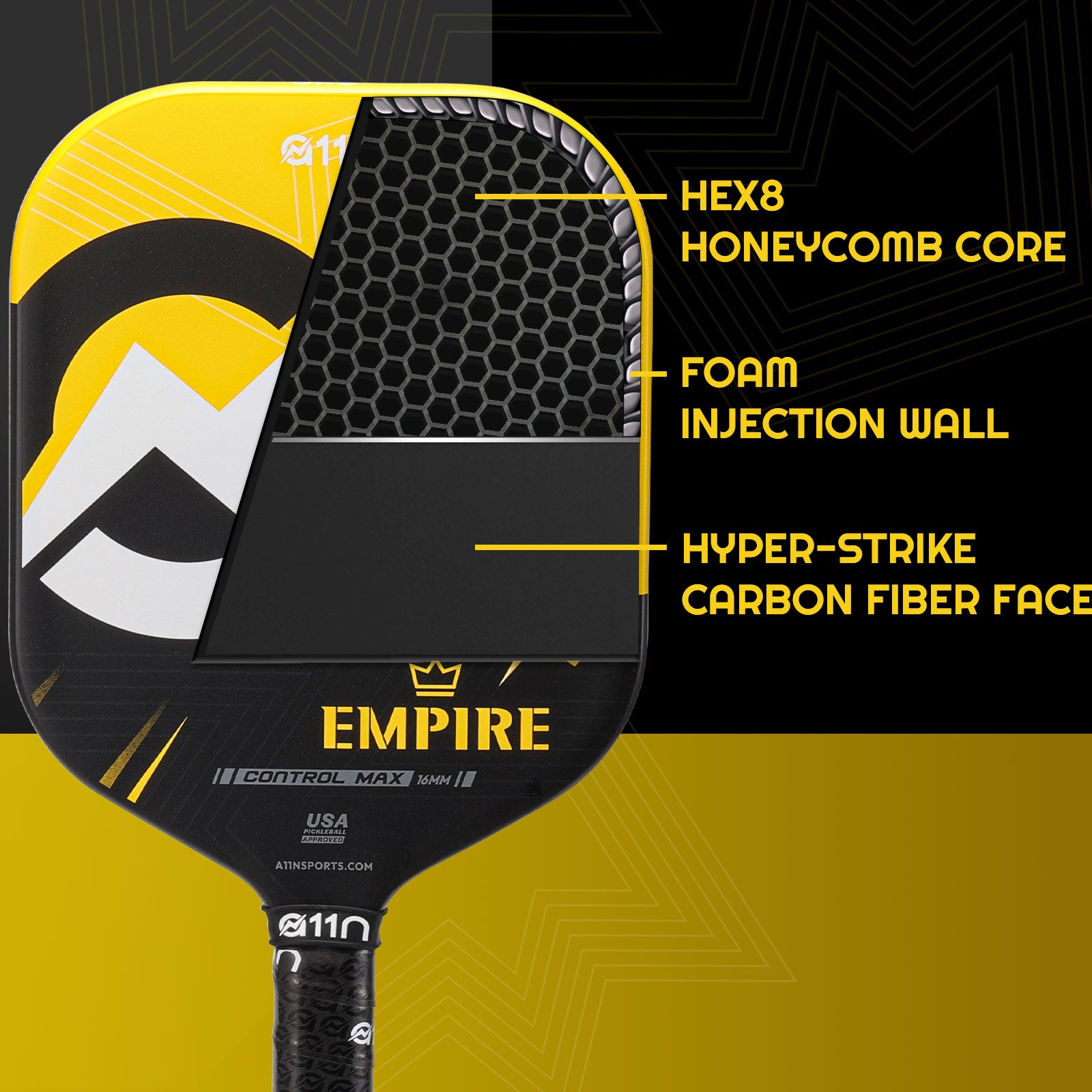 A11N EMPIRE Edgeless Carbon Fiber Pickleball Paddle[Presale!]