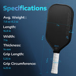 Load image into Gallery viewer, A11N Carry XL Raw Carbon Fiber Pickleball Paddle
