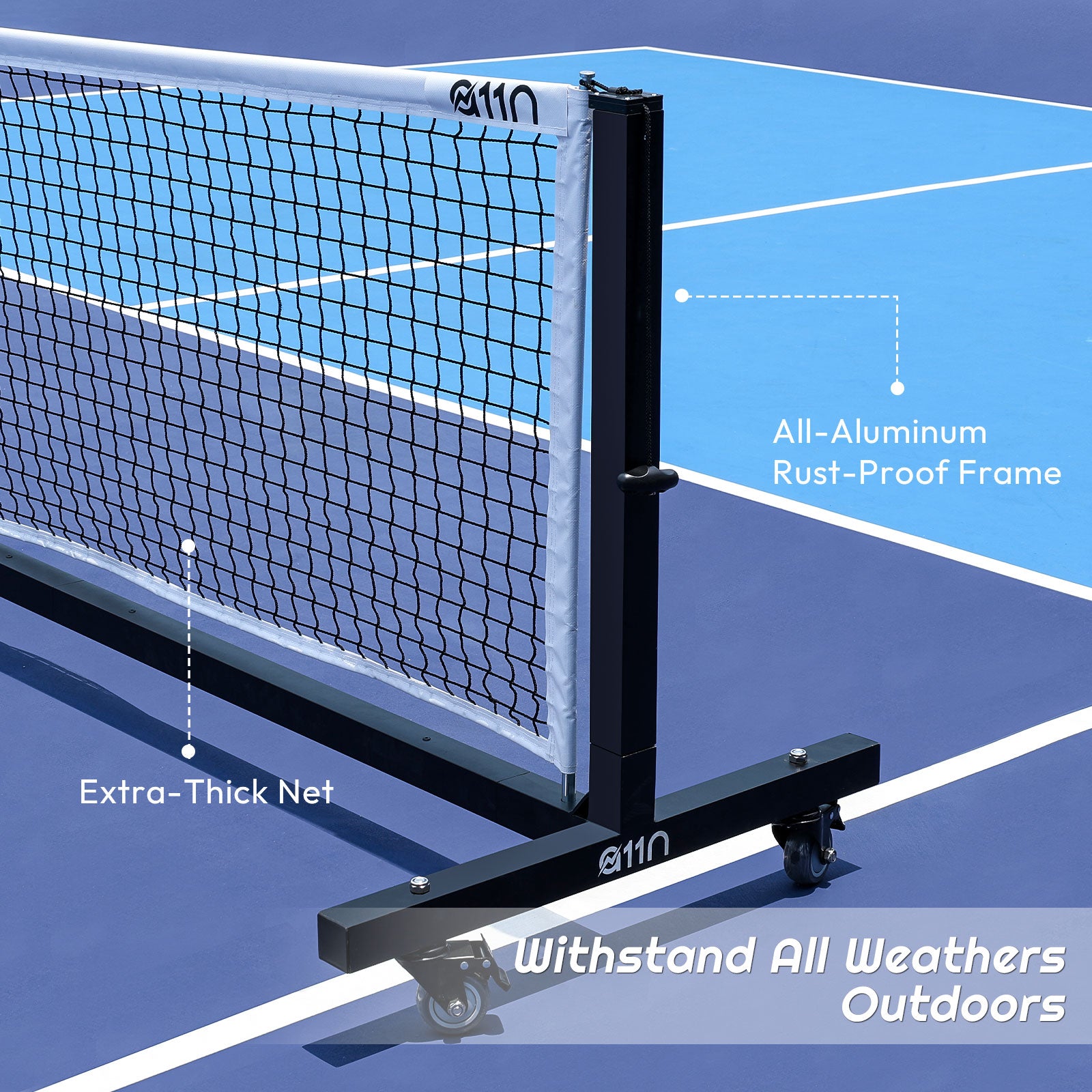 A11N Semi-Permanent Tournament Pickleball Net