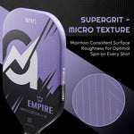 Load image into Gallery viewer, Close-up of the A11N Empire paddle surface featuring supergrit micro-texture for enhanced ball spin
