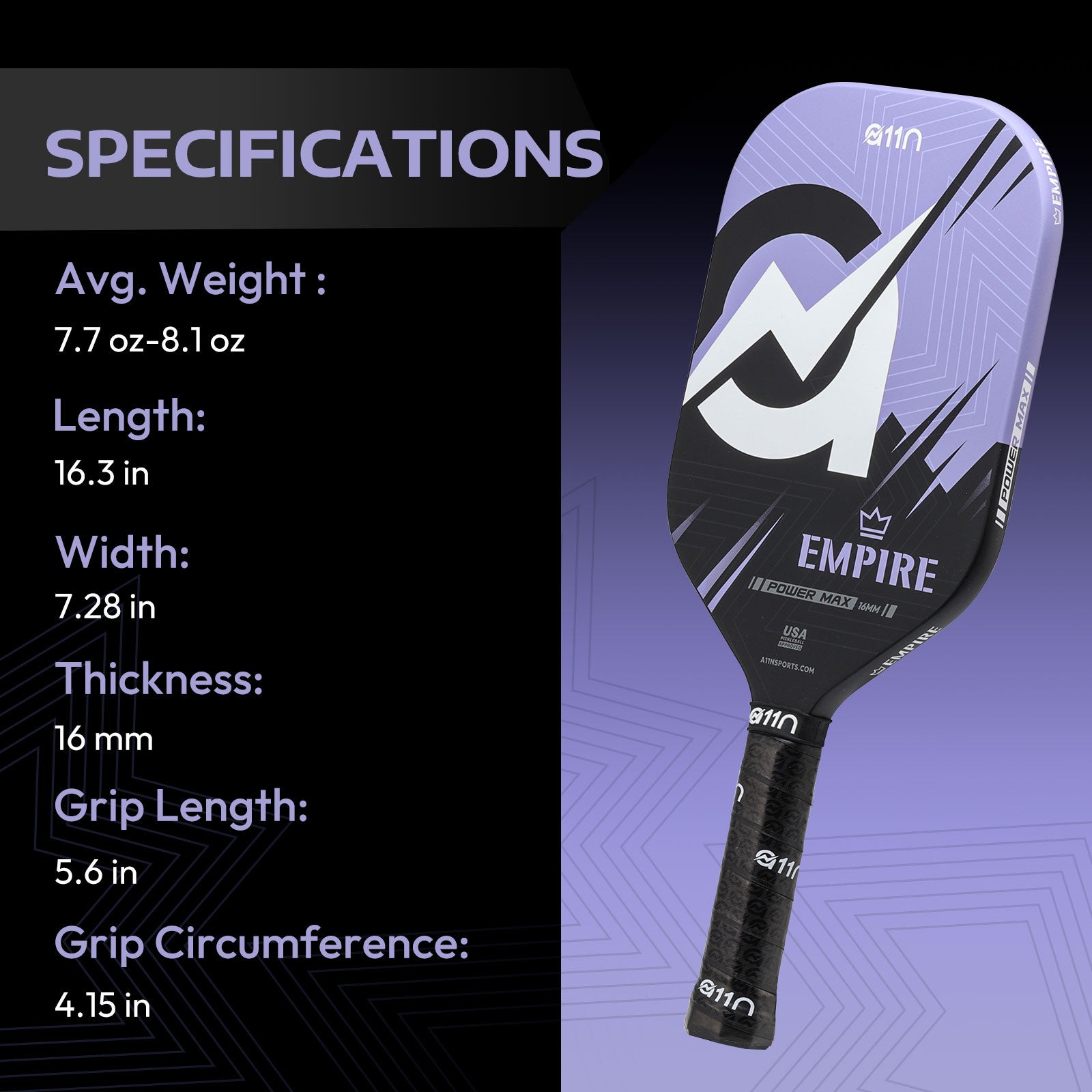 A11N EMPIRE Edgeless Carbon Fiber Pickleball Paddle[Presale!]