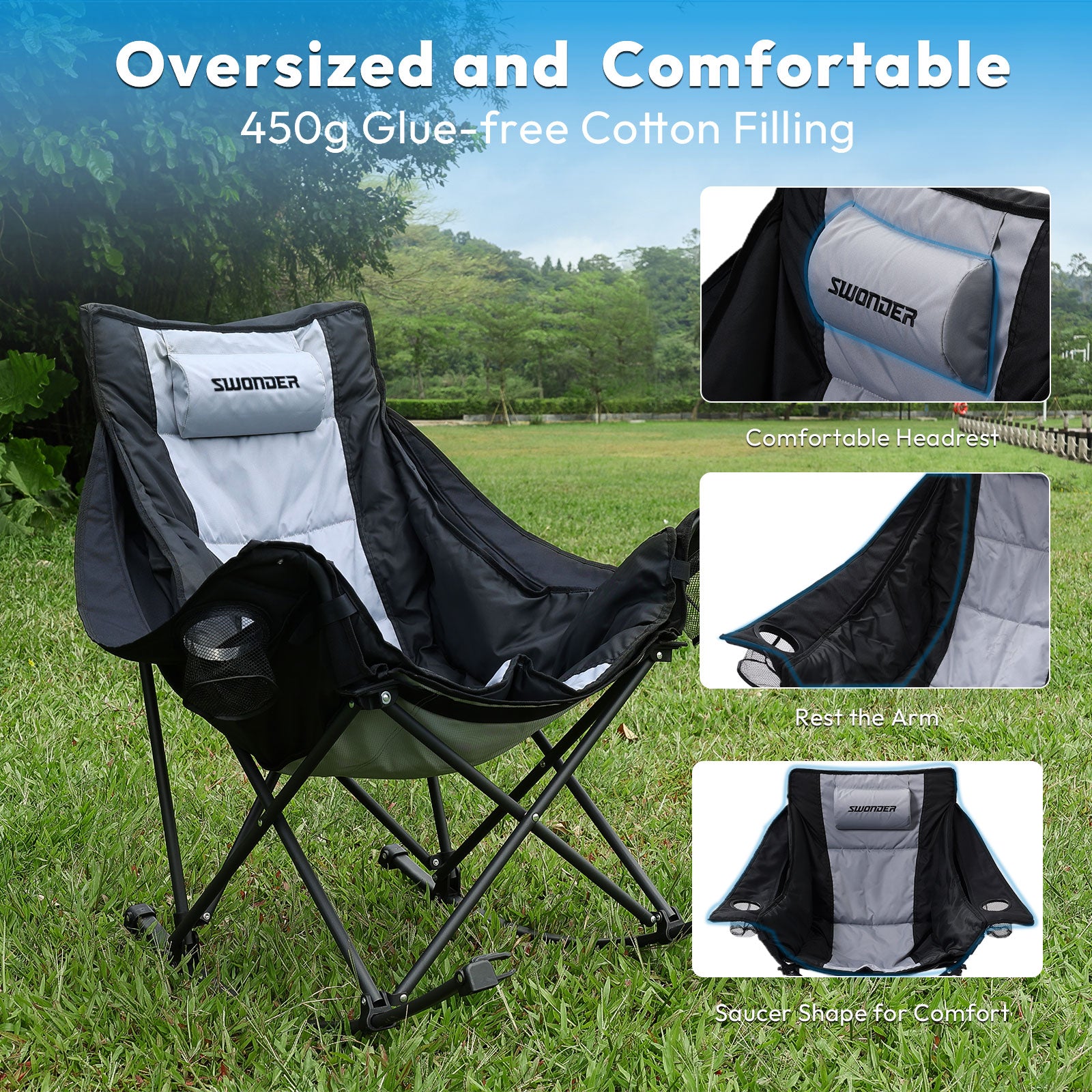 Swonder Oversized Rocking Camping Chair