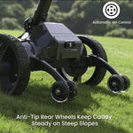 Load image into Gallery viewer, Anti-tip rear wheels on a golf cart provide extra stability on steep slopes and uneven terrain.
