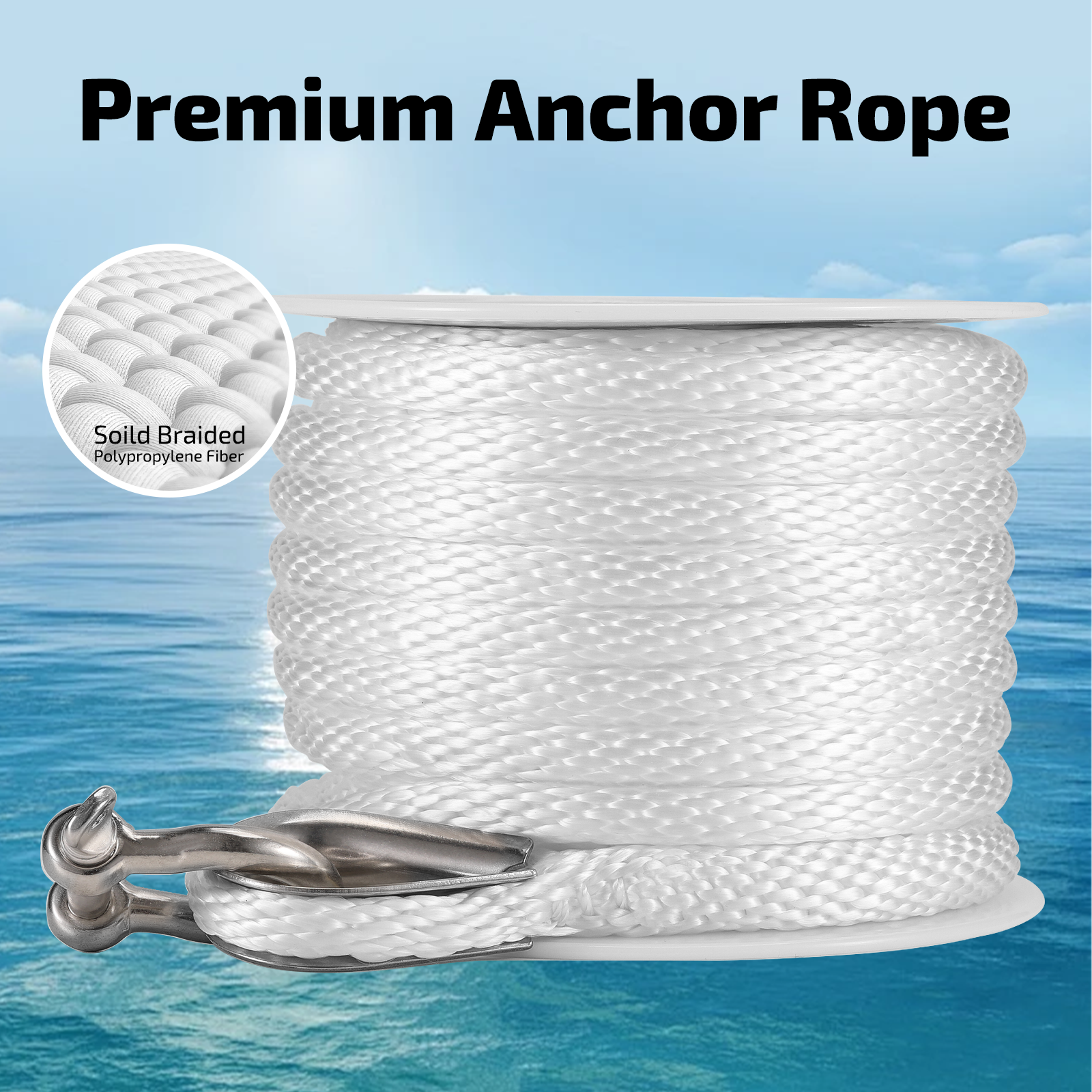 Swonder Anchor Rope 3/8 Inch 50FT 100FT