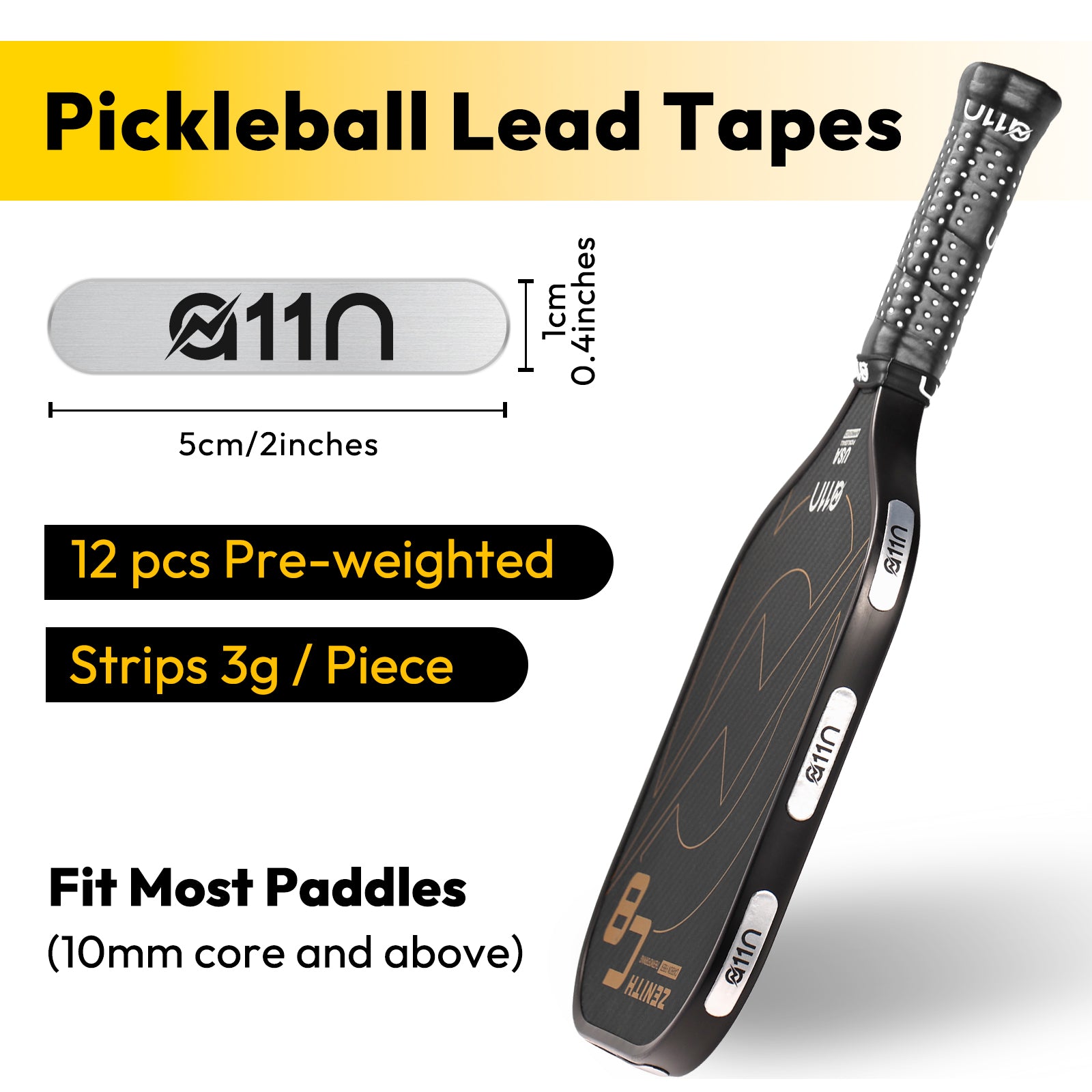 A11N Pickleball Edge Tape-1 or 2 Packs Black / 1 Pack