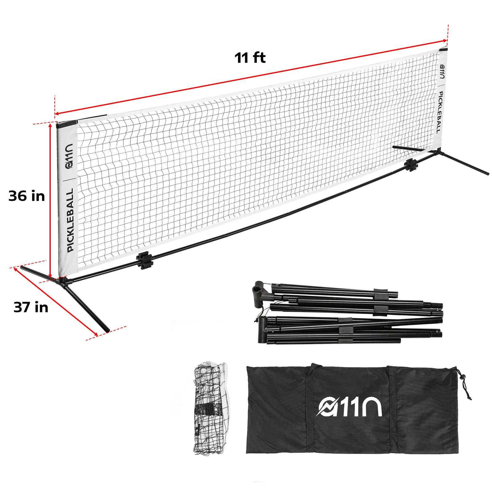 A11N 11ft Portable Net for Driveway Pickleball