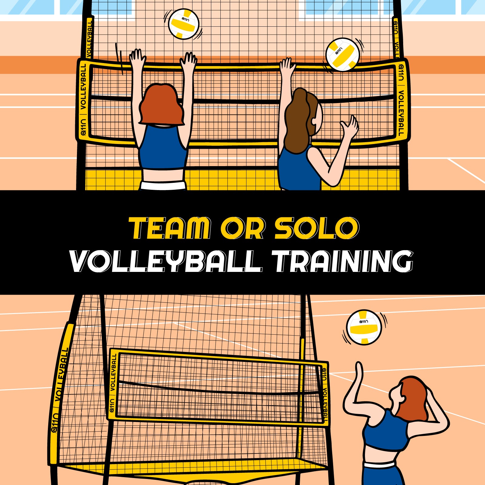 A11N Adjustable Volleyball Practice Net Station