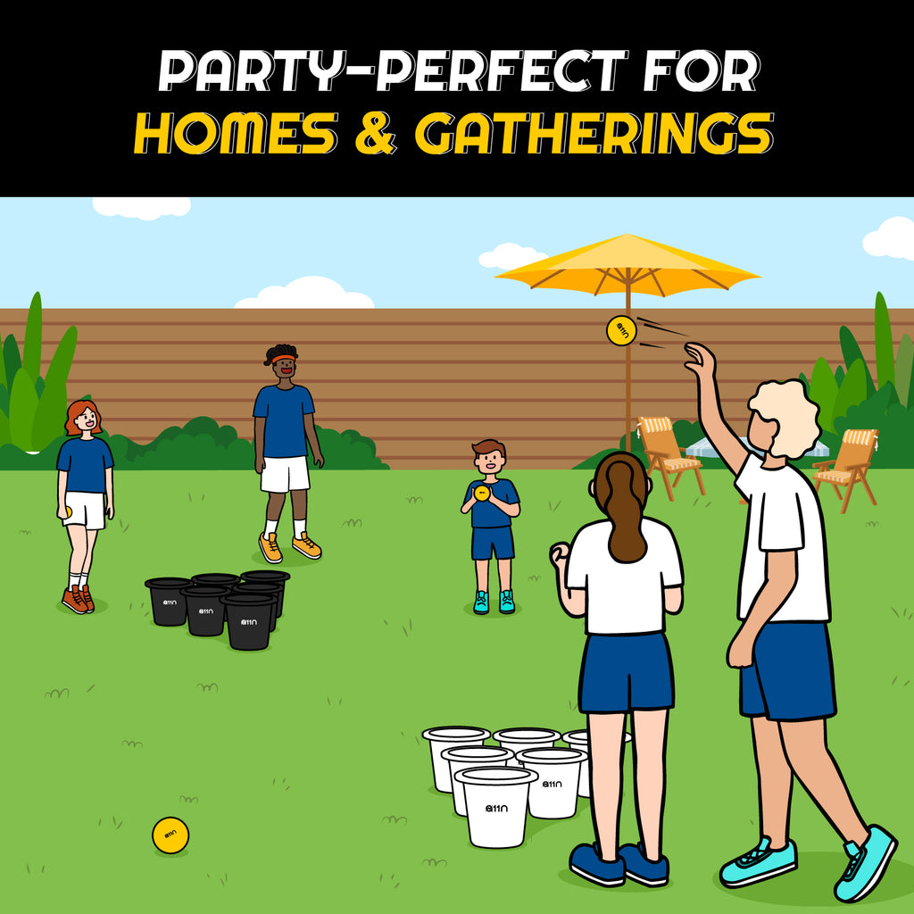 A11N Sports Bucket Toss Game Set with Inflatable Rack | A11N SPORTS