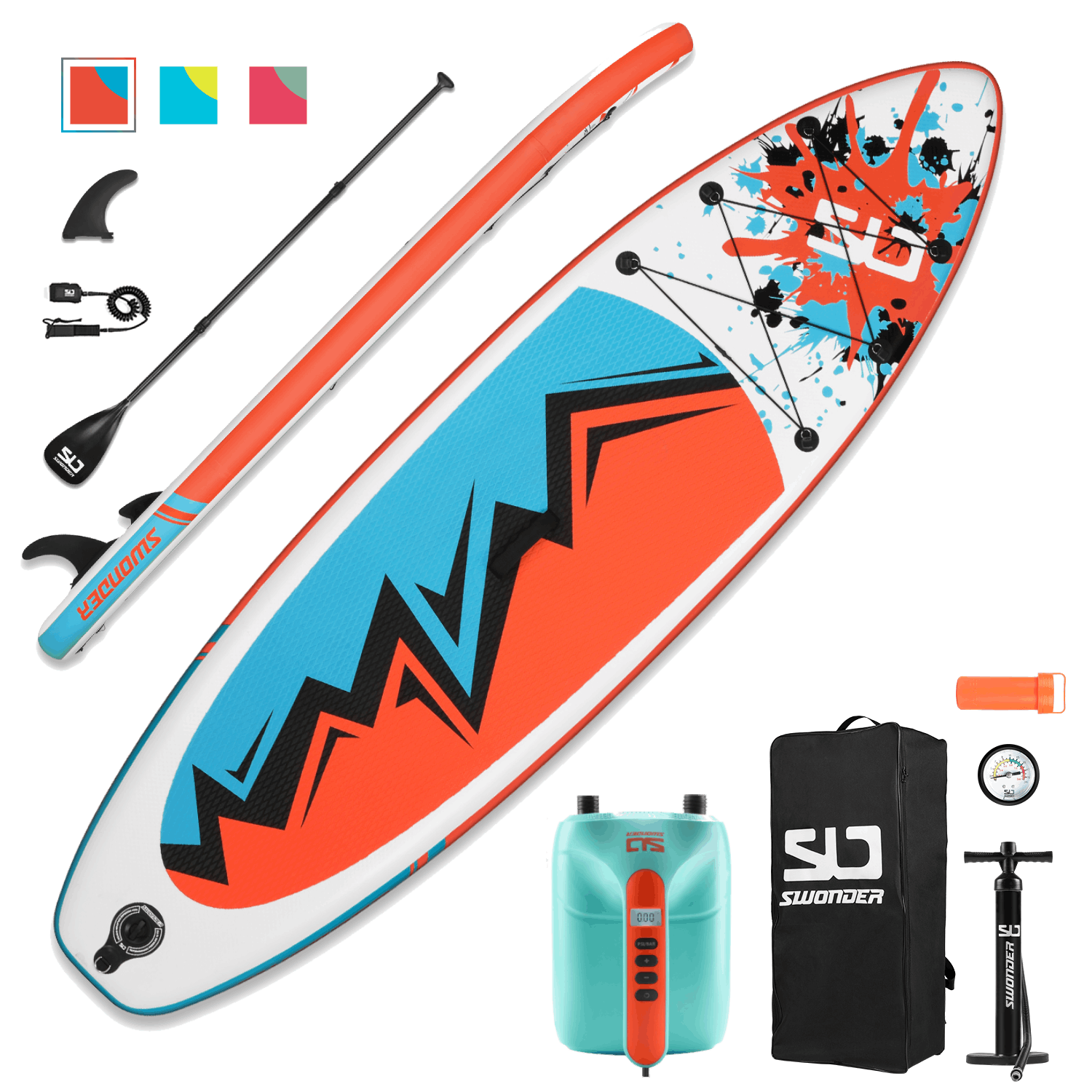 Bundle Deal - 10' Inflatable Stand-Up Paddle Board Set & E-Pump