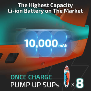 Seawolf High-Pressure SUP Air Pump, 10,000 mAh Li-ion Rechargeable Battery