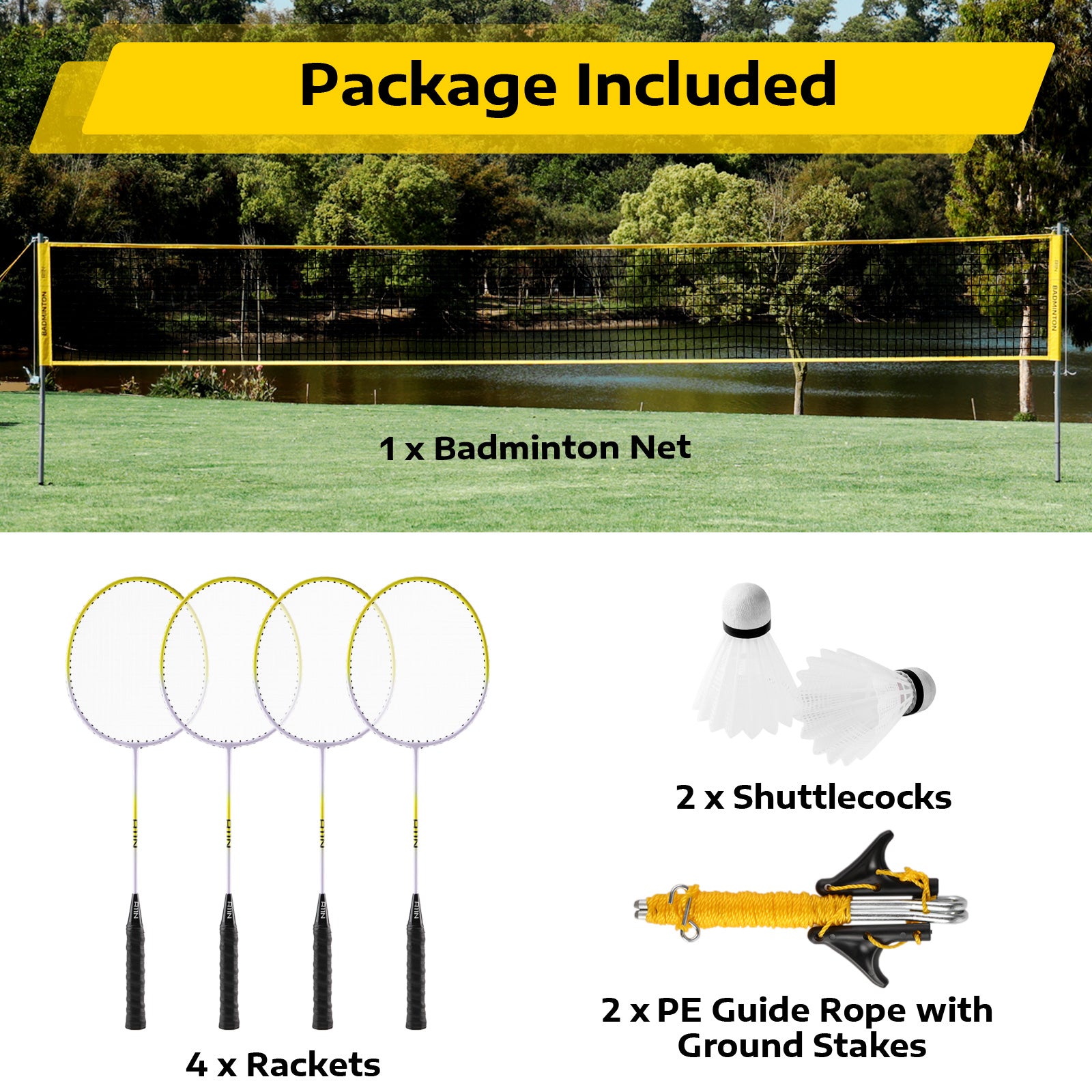 A11N SPORTS Badminton Nets Portable Outdoor Badminton Set