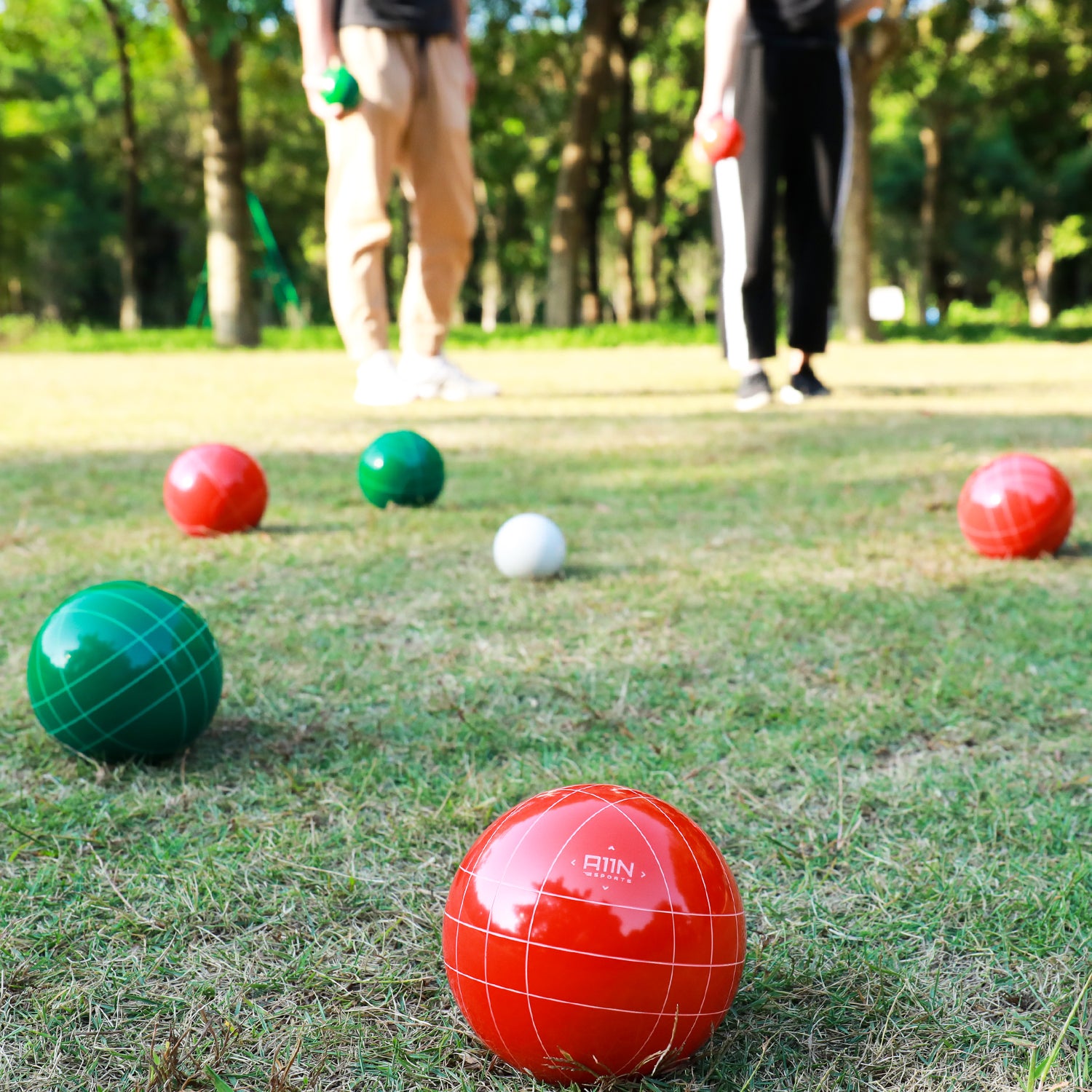 A11N SPORTS Sporting Goods > Outdoor Recreation > Outdoor Games > Lawn Games 107mm Official Size Bocce Ball Set